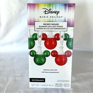 Disney Mickey Mouse Head Silhouette Holiday Christmas Lights Light String New